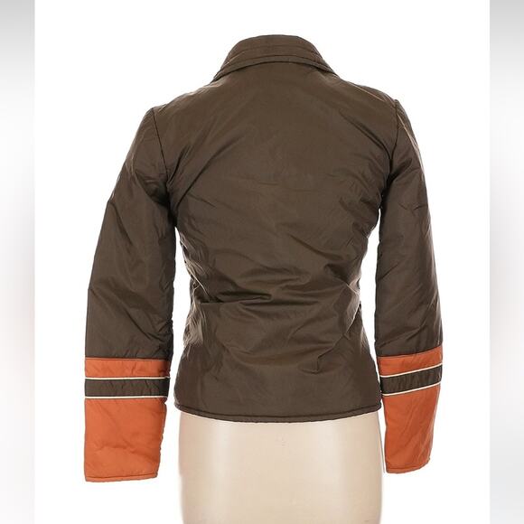 Vintage 70s Mont Tremblant Canadian brown and orange zip up coat, size 10 - Picture 2 of 11